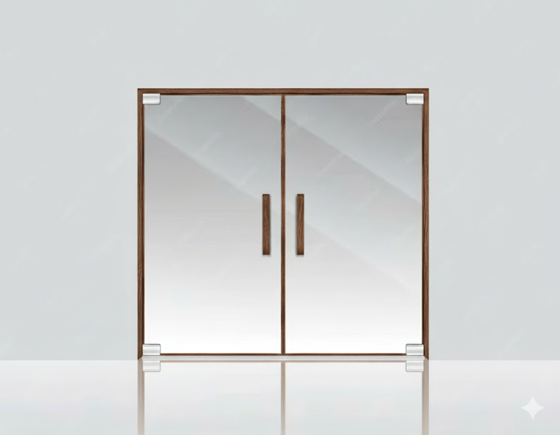 AI-generated glass door via Gemini