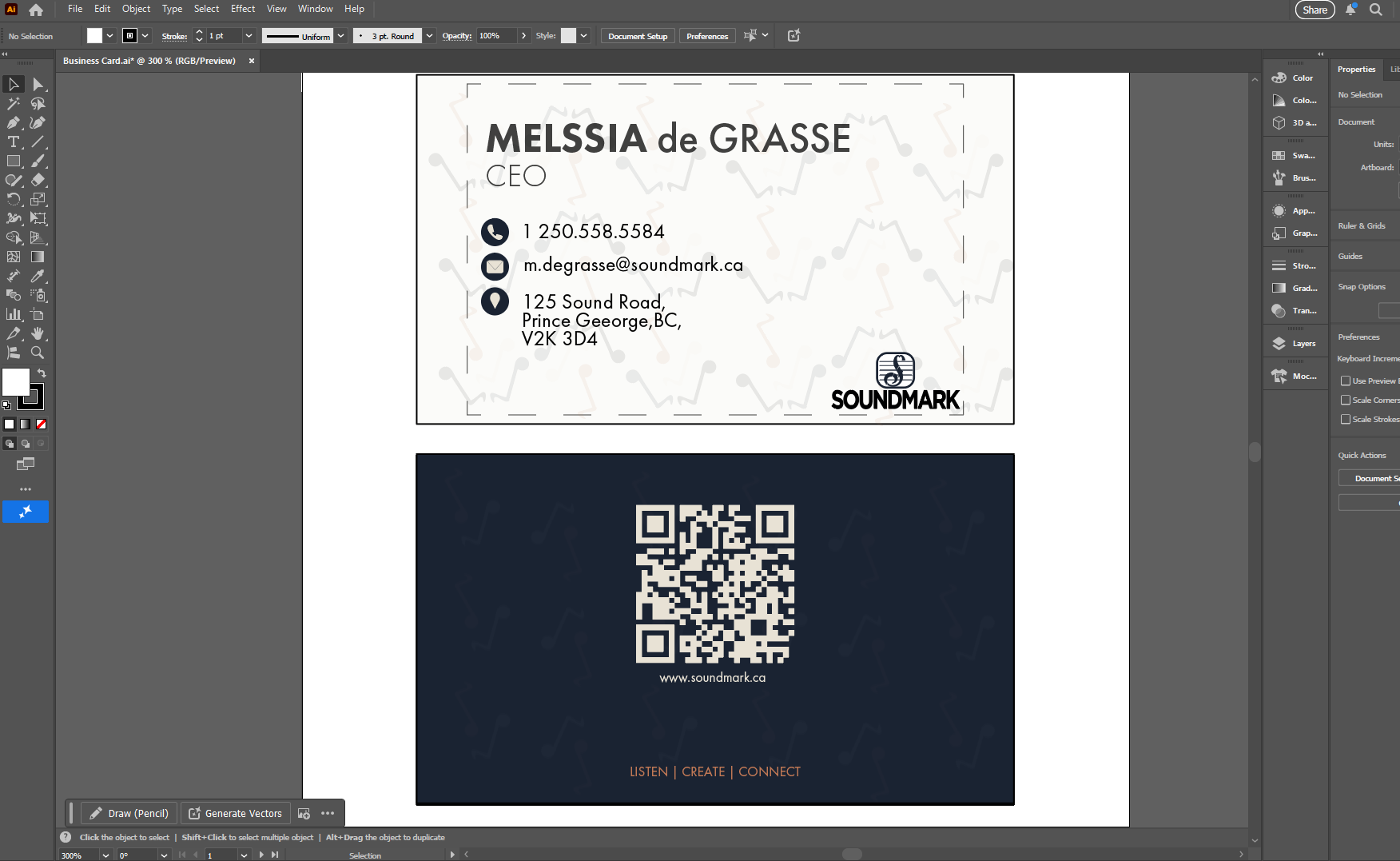 Soundmark business card in Illustrator