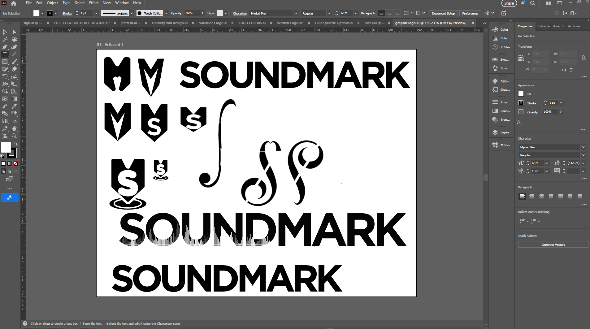 Soundmark logo mark explorations
