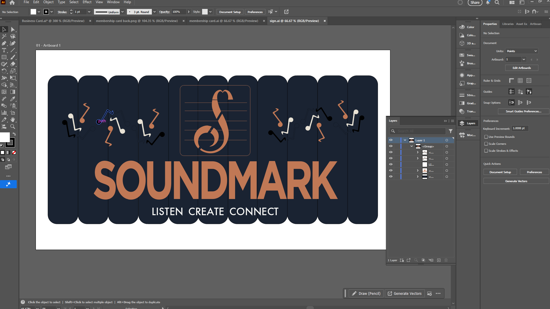 Soundmark building signage design