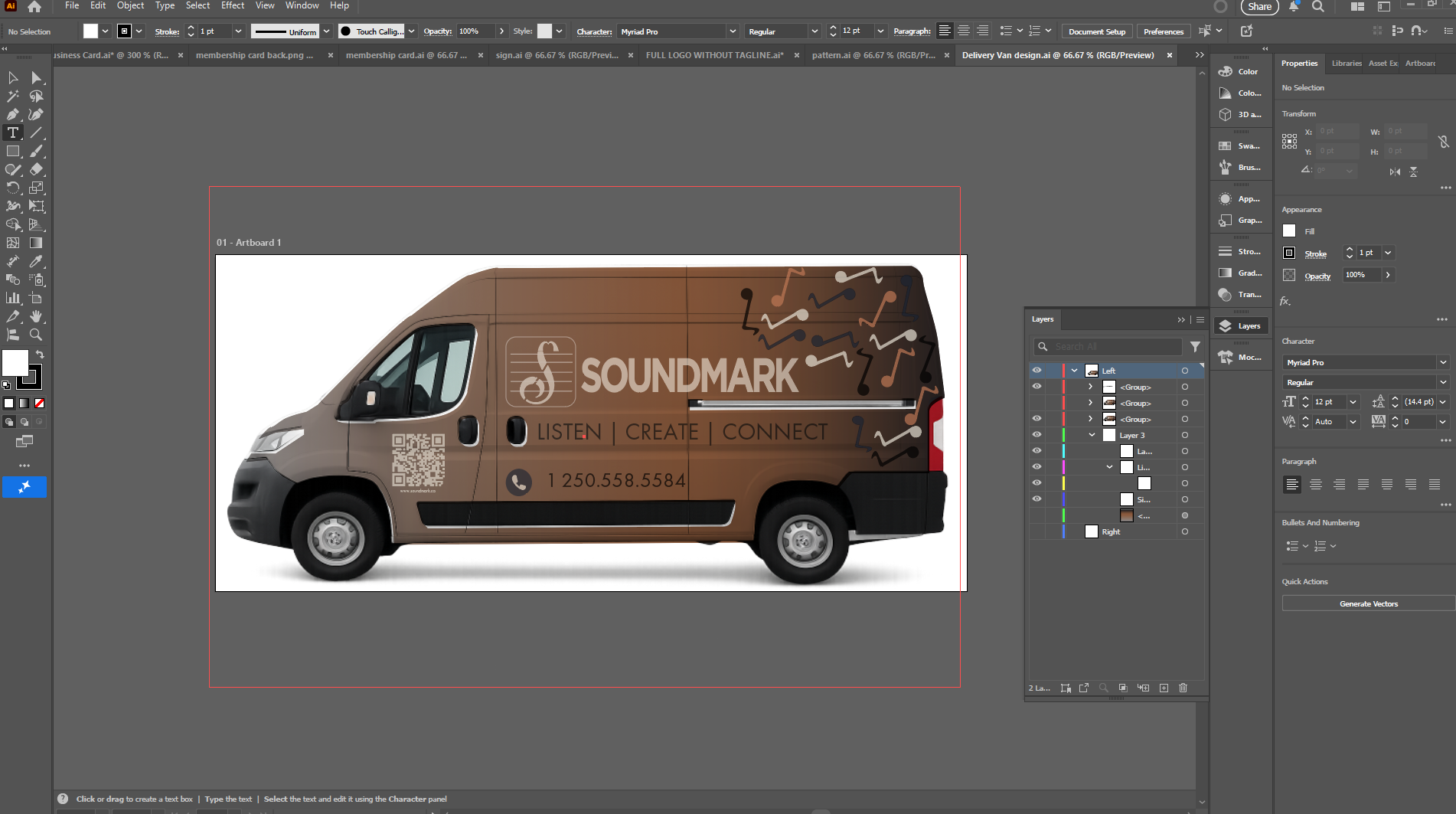 Soundmark delivery van wrap design